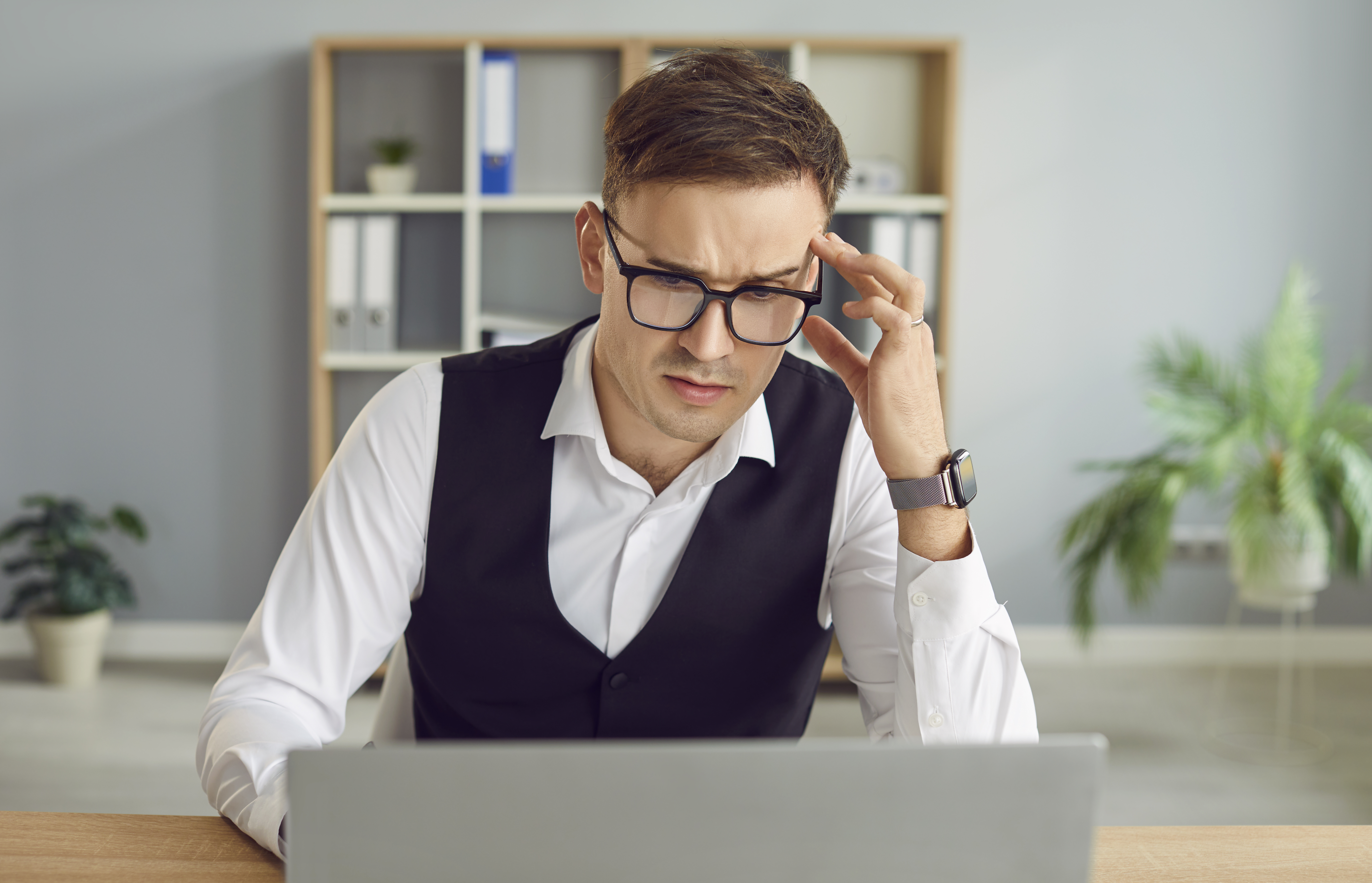 man working on computer